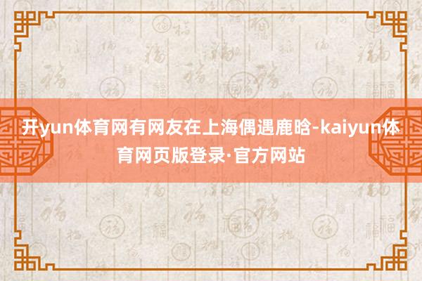 开yun体育网有网友在上海偶遇鹿晗-kaiyun体育网页版登录·官方网站