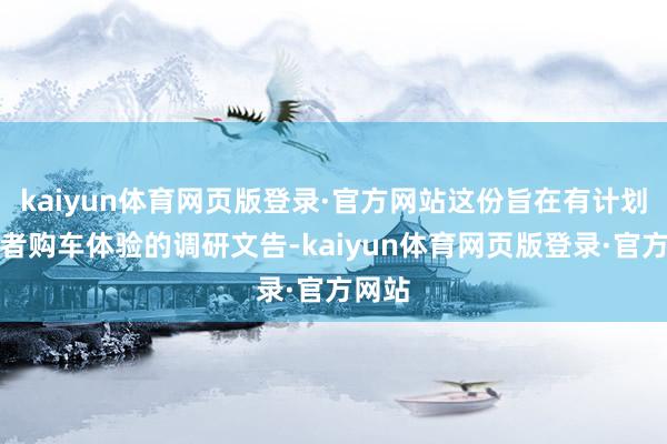 kaiyun体育网页版登录·官方网站这份旨在有计划破钞者购车体验的调研文告-kaiyun体育网页版登录·官方网站