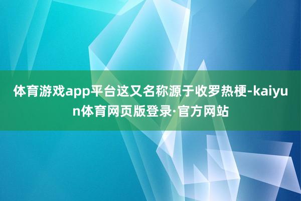 体育游戏app平台这又名称源于收罗热梗-kaiyun体育网页版登录·官方网站