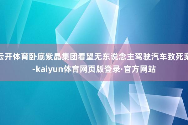 云开体育卧底紫晶集团看望无东说念主驾驶汽车致死案-kaiyun体育网页版登录·官方网站