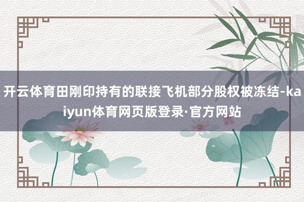 开云体育田刚印持有的联接飞机部分股权被冻结-kaiyun体育网页版登录·官方网站