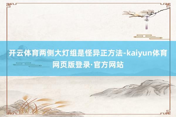 开云体育两侧大灯组是怪异正方法-kaiyun体育网页版登录·官方网站