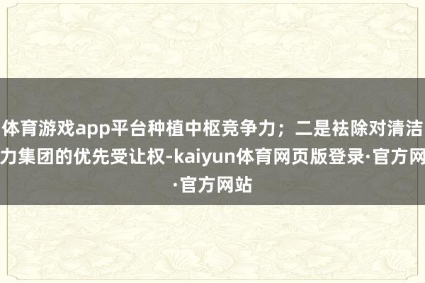 体育游戏app平台种植中枢竞争力;二是袪除对清洁动力集团的优先受让权-kaiyun体育网页版登录·官方网站