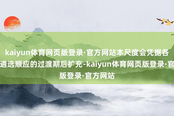 kaiyun体育网页版登录·官方网站本尺度会凭据各方建议遴选顺应的过渡期后扩充-kaiyun体育网页版登录·官方网站