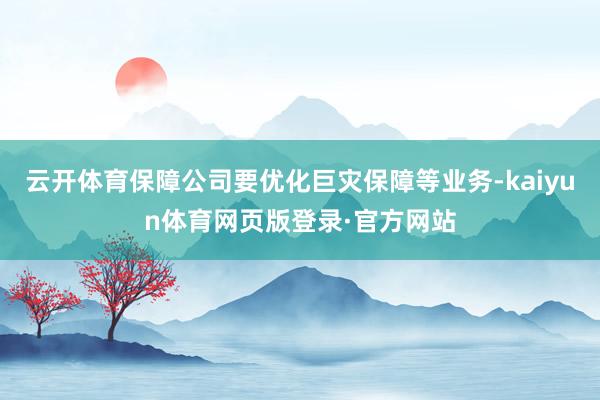云开体育保障公司要优化巨灾保障等业务-kaiyun体育网页版登录·官方网站